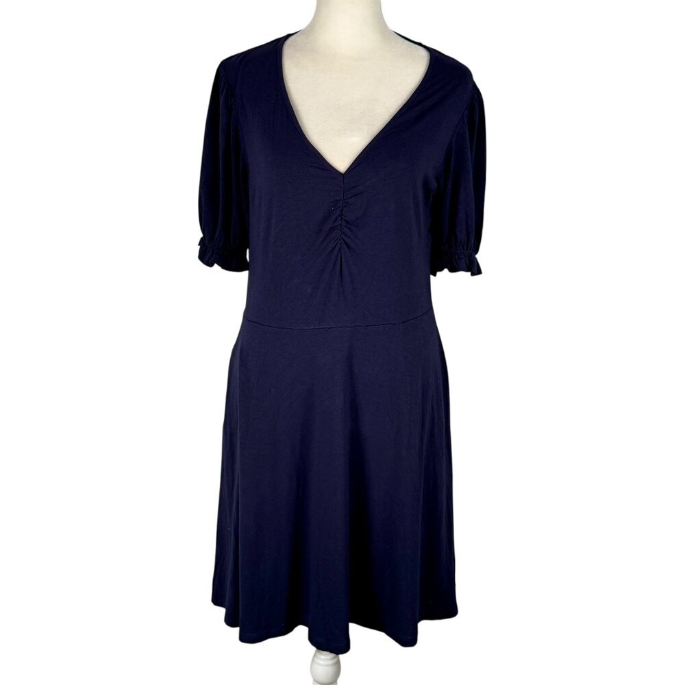 The Perfect Day Dress! Boden V-Neck Knit Mini Dress in Navy Blue Size 8P